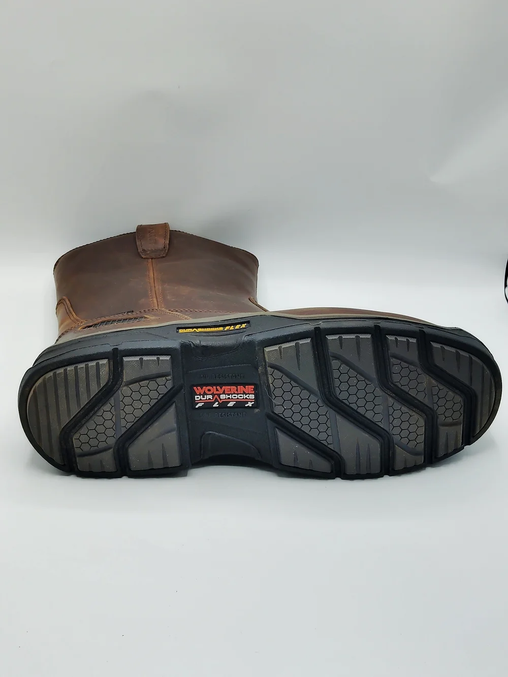 New Wolverine Brown Leather Work Boots - Insulated Pull-On Safety Boots